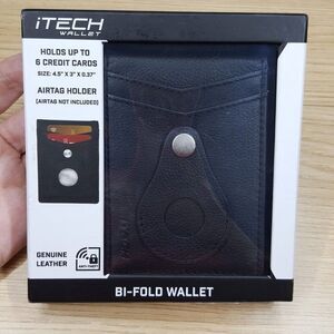 iTECH Mens Bifold Wallet Pebble Leather Money Clip RFID $50